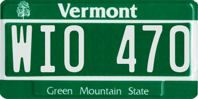 VT license plate WIO470