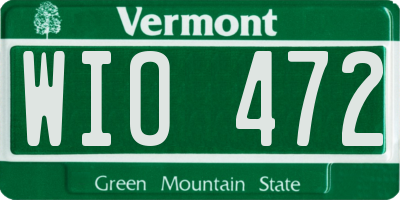 VT license plate WIO472