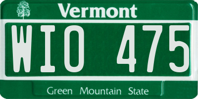 VT license plate WIO475
