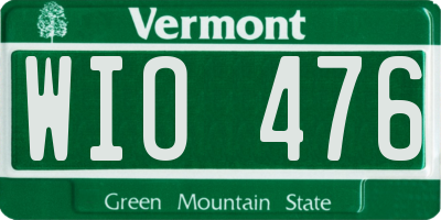 VT license plate WIO476
