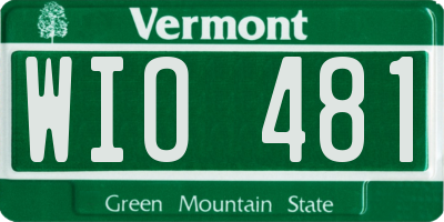 VT license plate WIO481