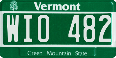 VT license plate WIO482