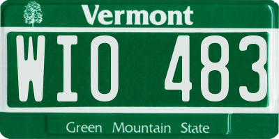 VT license plate WIO483