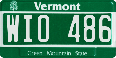 VT license plate WIO486