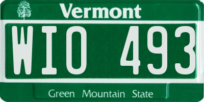 VT license plate WIO493