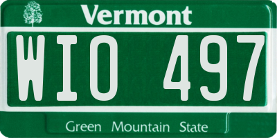 VT license plate WIO497
