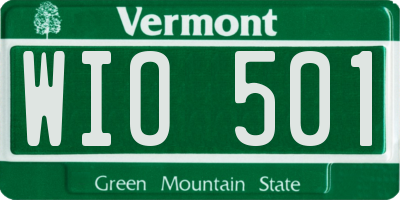 VT license plate WIO501