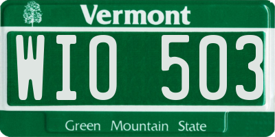 VT license plate WIO503
