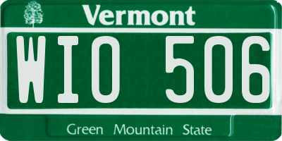 VT license plate WIO506