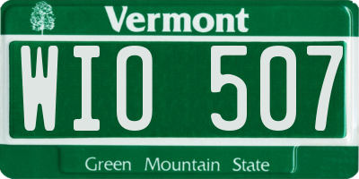 VT license plate WIO507