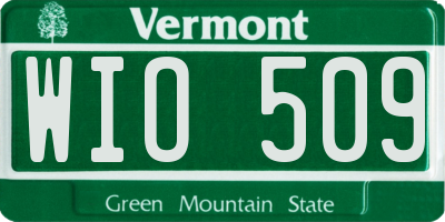 VT license plate WIO509