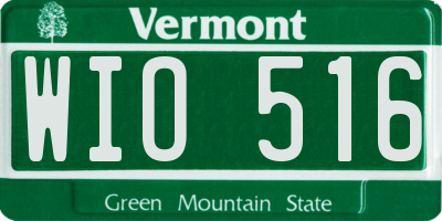 VT license plate WIO516