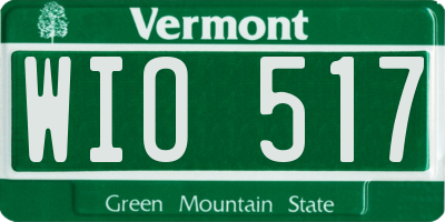 VT license plate WIO517