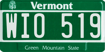 VT license plate WIO519