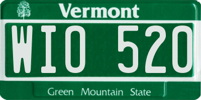 VT license plate WIO520