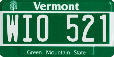 VT license plate WIO521