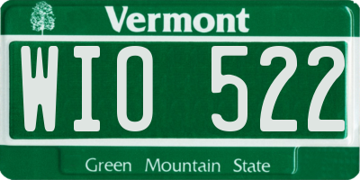 VT license plate WIO522