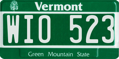 VT license plate WIO523