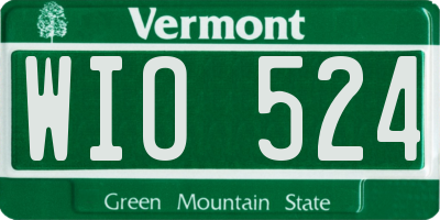 VT license plate WIO524