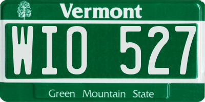 VT license plate WIO527