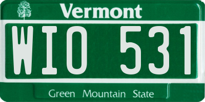 VT license plate WIO531