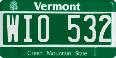 VT license plate WIO532