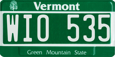 VT license plate WIO535