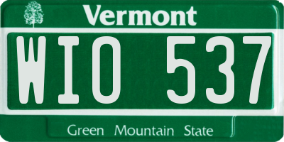VT license plate WIO537