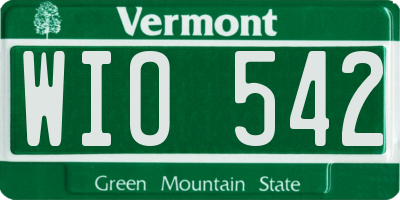 VT license plate WIO542
