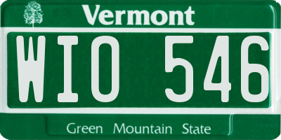 VT license plate WIO546
