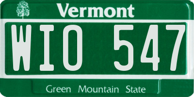 VT license plate WIO547