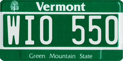 VT license plate WIO550