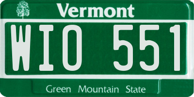 VT license plate WIO551