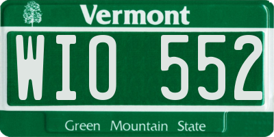 VT license plate WIO552