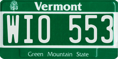 VT license plate WIO553