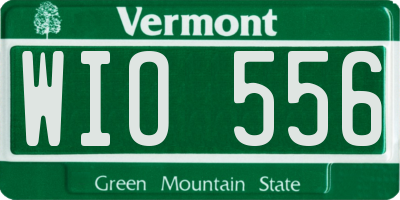 VT license plate WIO556