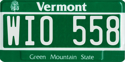 VT license plate WIO558