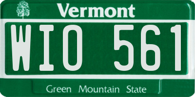 VT license plate WIO561
