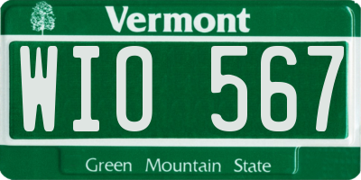 VT license plate WIO567