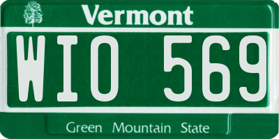 VT license plate WIO569