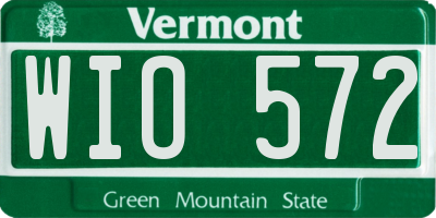 VT license plate WIO572