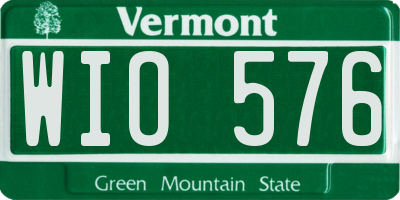 VT license plate WIO576