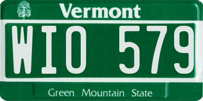 VT license plate WIO579