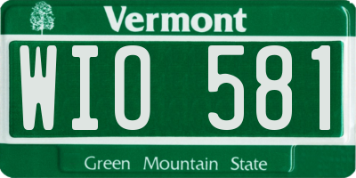 VT license plate WIO581
