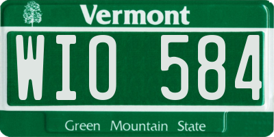 VT license plate WIO584