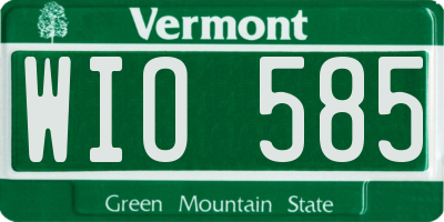VT license plate WIO585