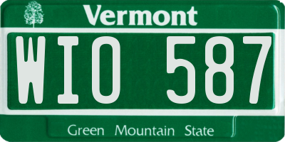 VT license plate WIO587