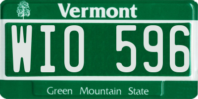 VT license plate WIO596