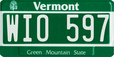 VT license plate WIO597