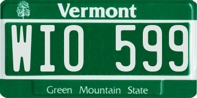 VT license plate WIO599